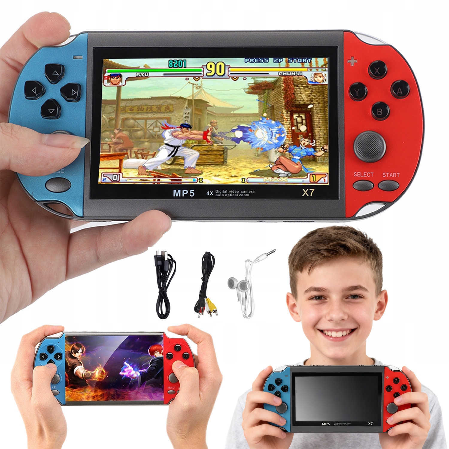 Przenośna Konsola Mini Do Gier 1000+ Gier 8GB Menu Tv Zabawka Gierka Gra Hd