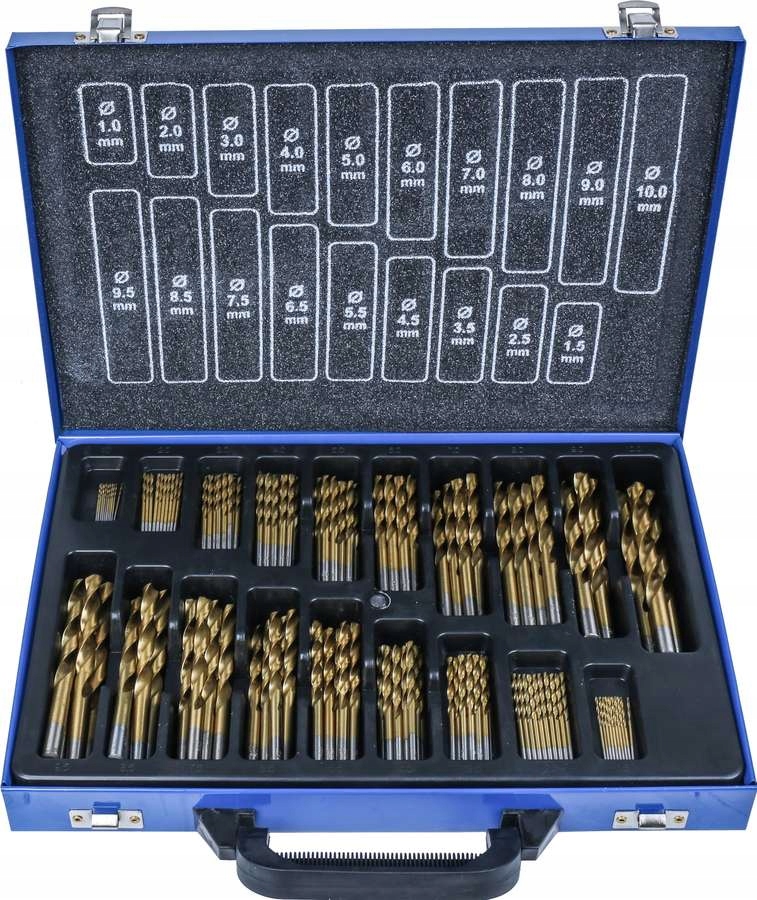 Titanové vrtáky 1-10 mm, 170 ks