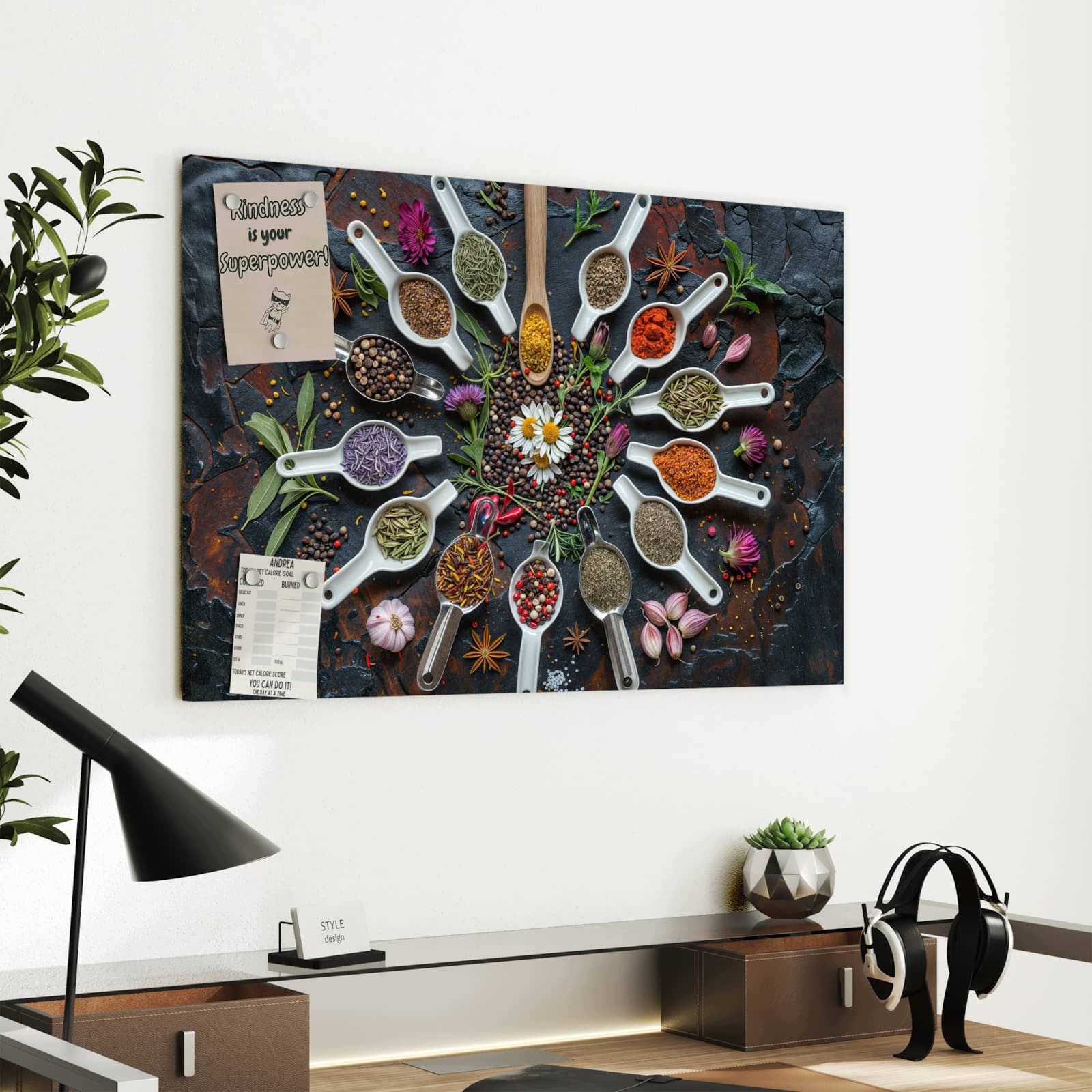 Magnetická tabule Bylinky Koření 60 × 40 cm