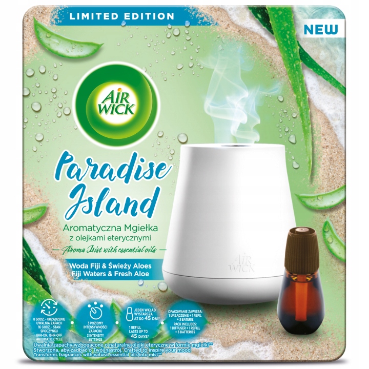 

Air Wick Essential Mist Aloes i Woda Fiji Komplet