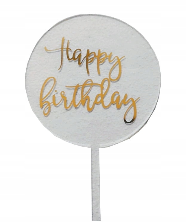 

Topper akrylowy Koło Happy Birthday Przezroczysty