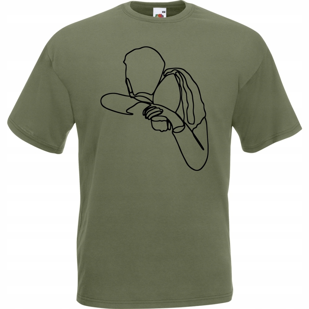

Koszulka line art przytulanie L oliwkowa