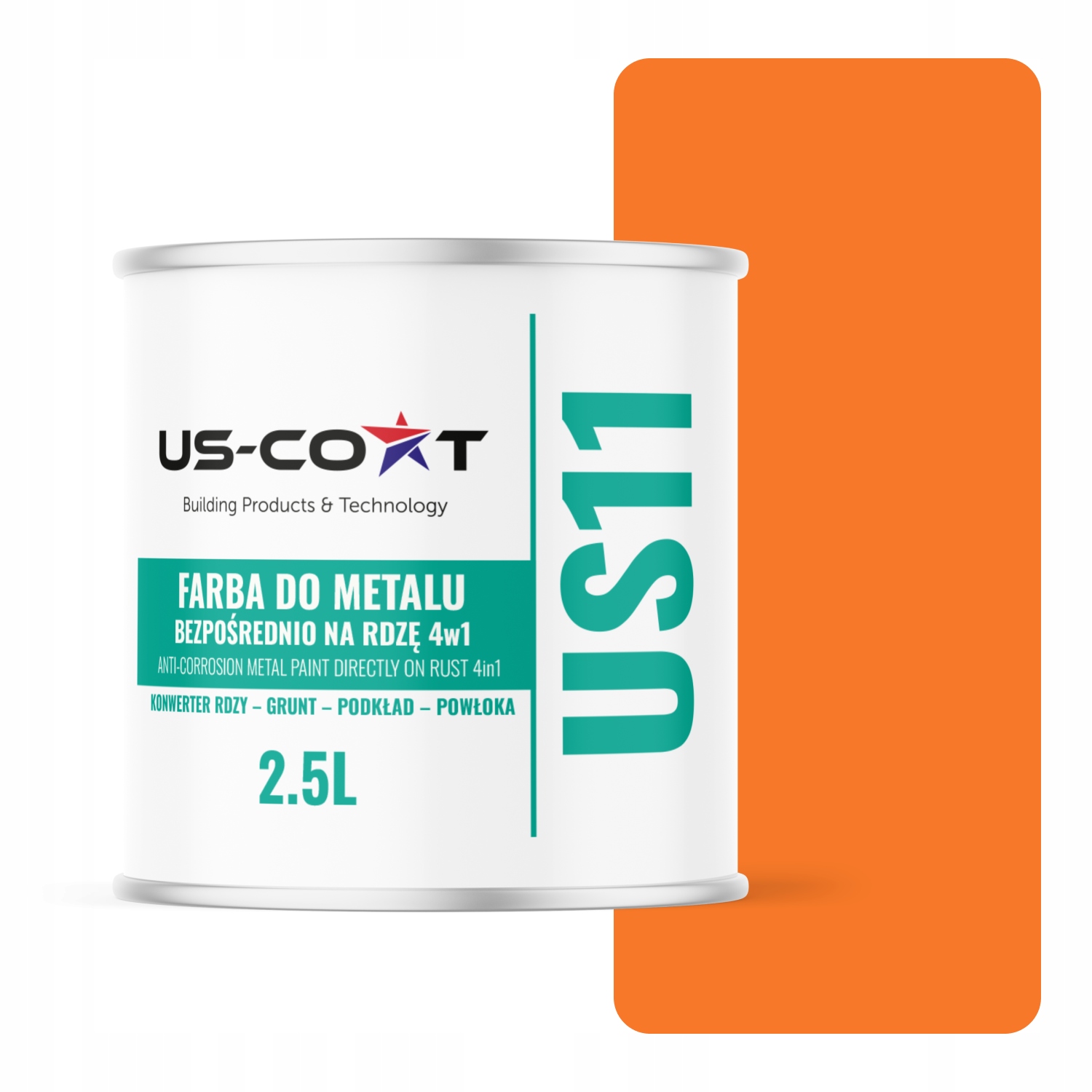 Farba Na Kov Na Hrdzu Plech 4v1 Pastelová Oranžová Ral 2003 Lesk 2,5L