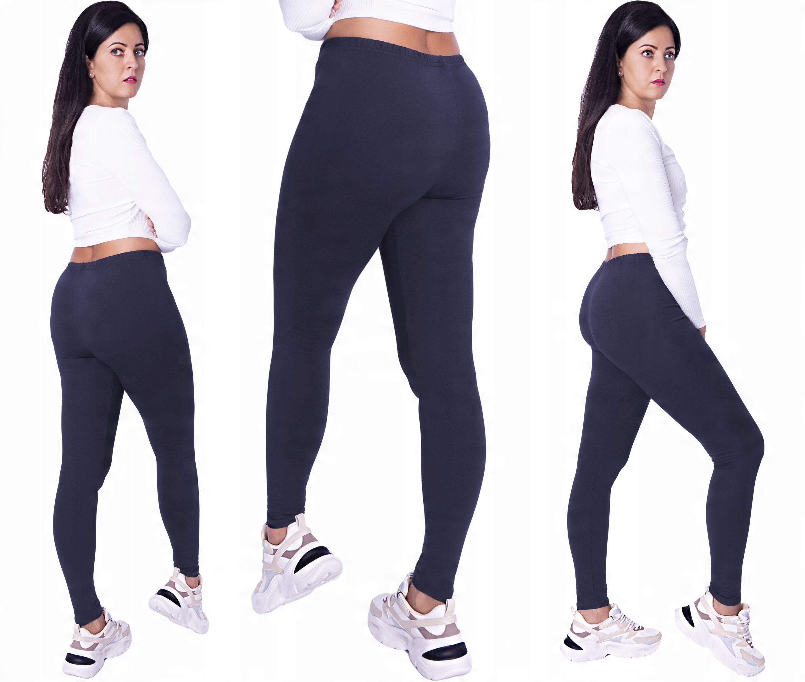 

Legginsy Bawełniane Getry długie Antracyt rozm 3XL
