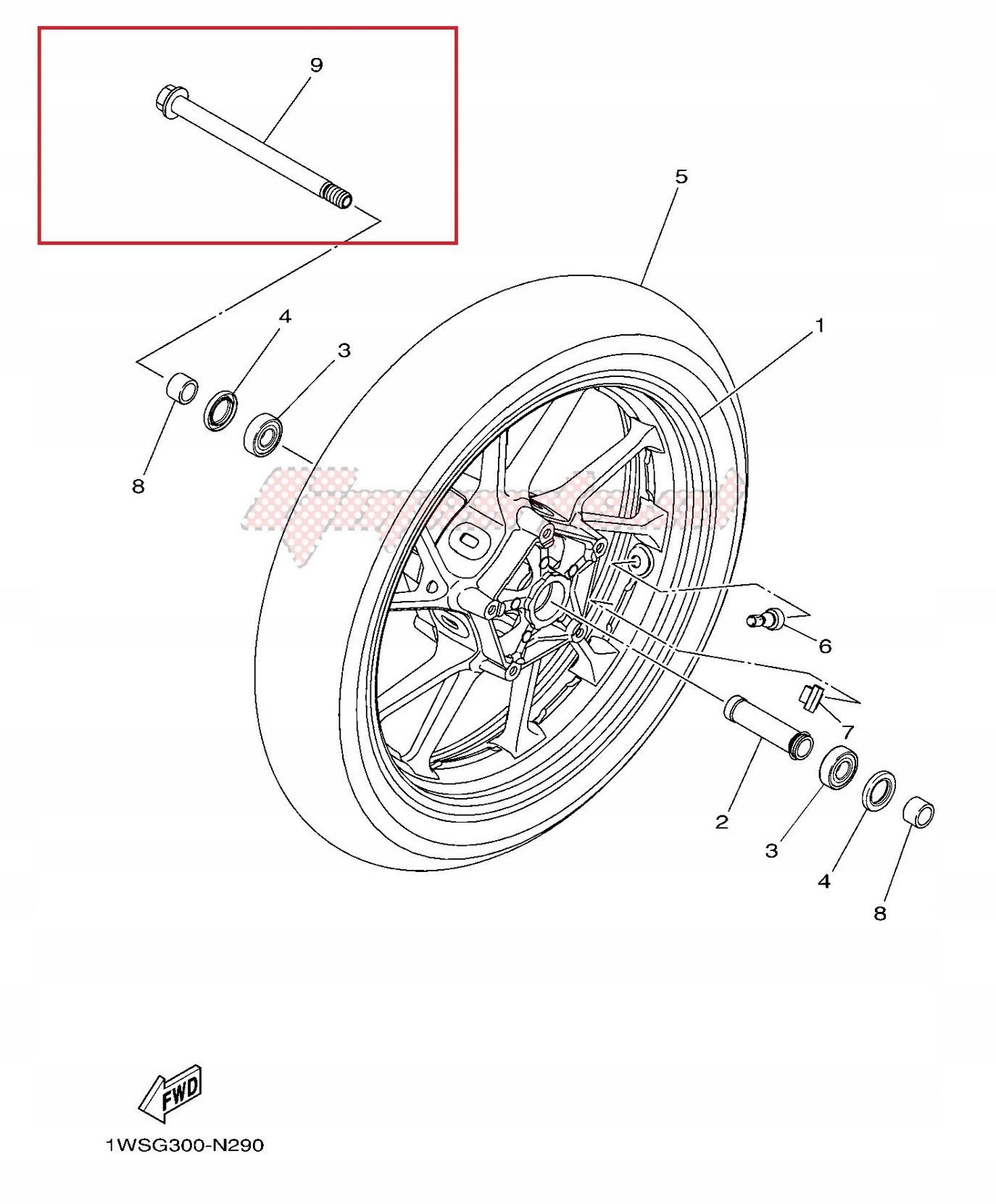 Osa kolíku předního kola Yamaha Fazer 600 MT07 Mt 07 Xsr 700 Xvs 125 250 950