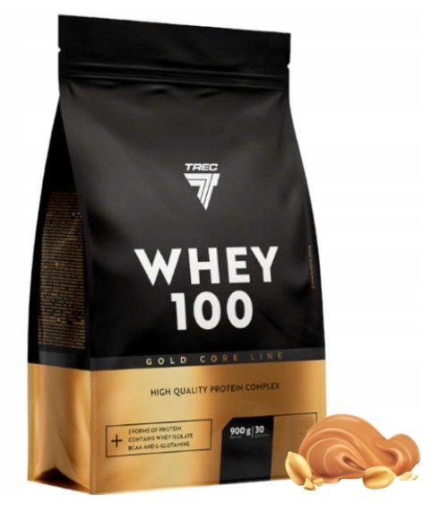 Trec Whey 100 Gold 900 g 3 Formy bílkovin Wpc Wpi Wph Core Arašídový Krém