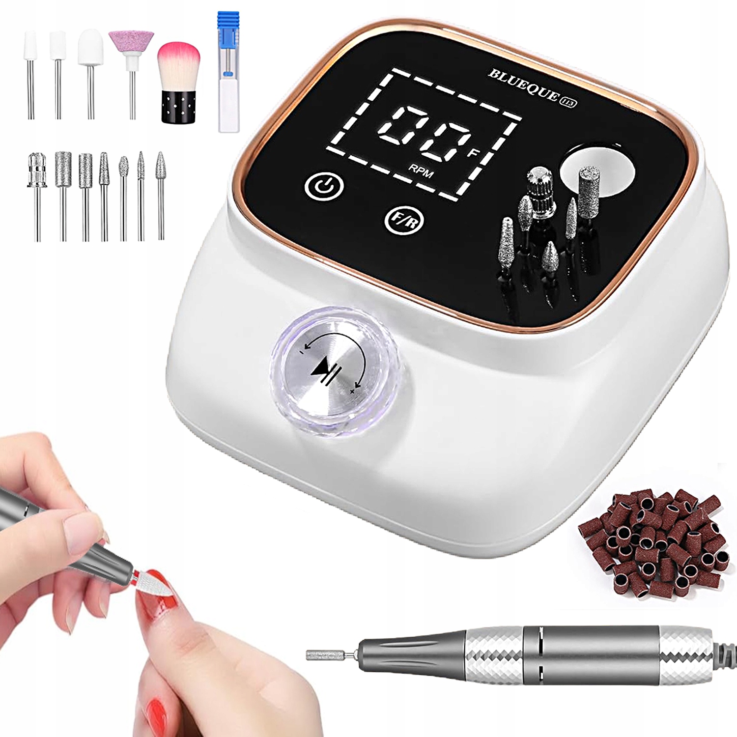 Pilník Silný 45000 Rpm 11 Led Brusných Hlavic