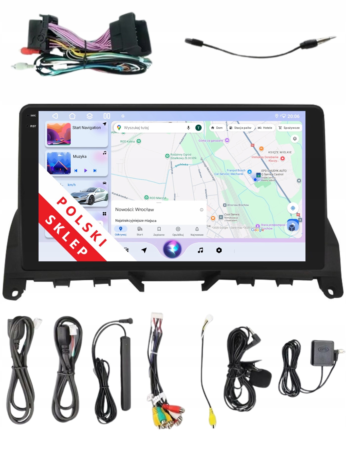 Navigace Rádio 2DIN Android Mercedes C W204 S204 Carplay Dsp 6/128 Gb Lte