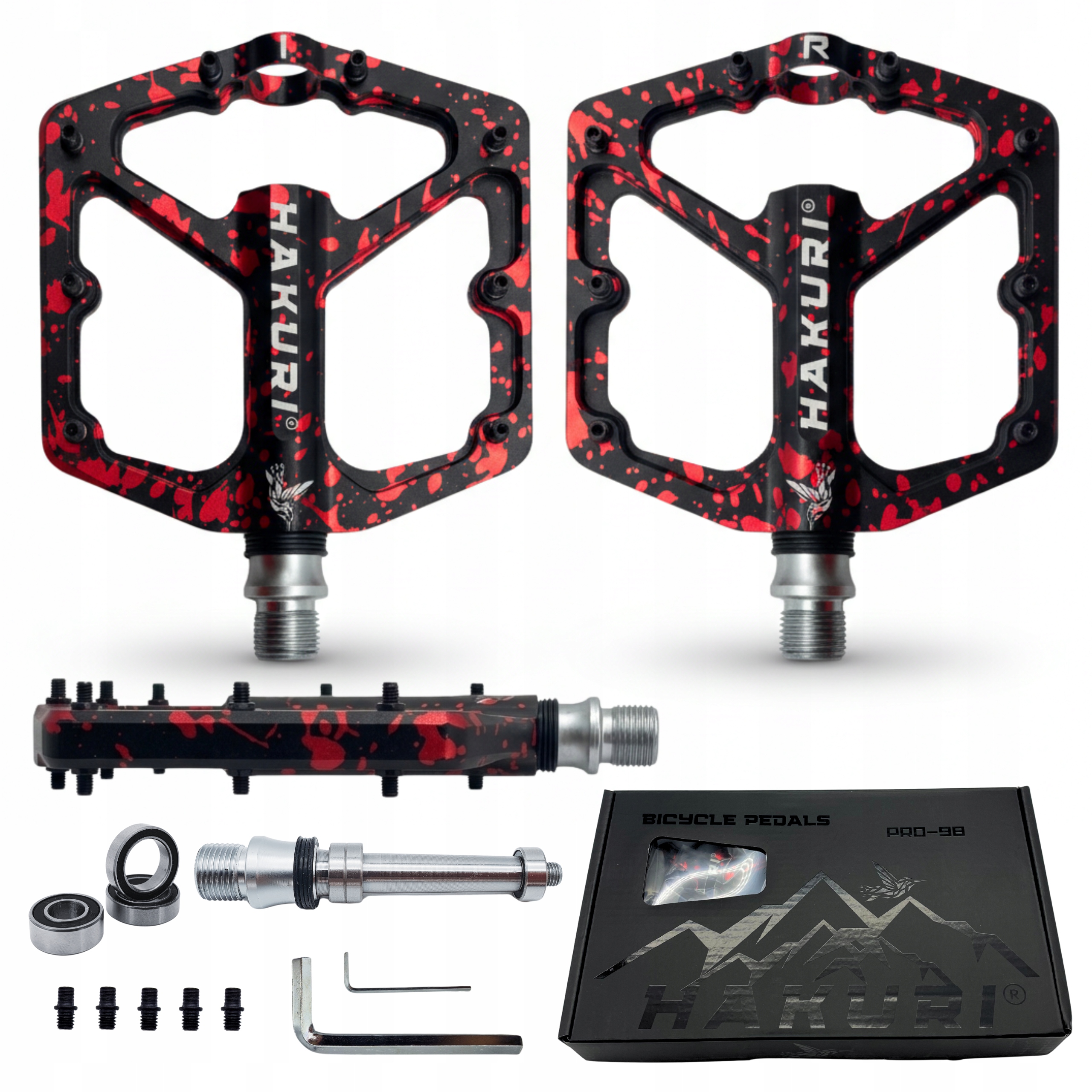 Pedały Platformowe Rowerowe Aluminiowe Mtb z Pinami 3 łożyska Lekkie Mocne