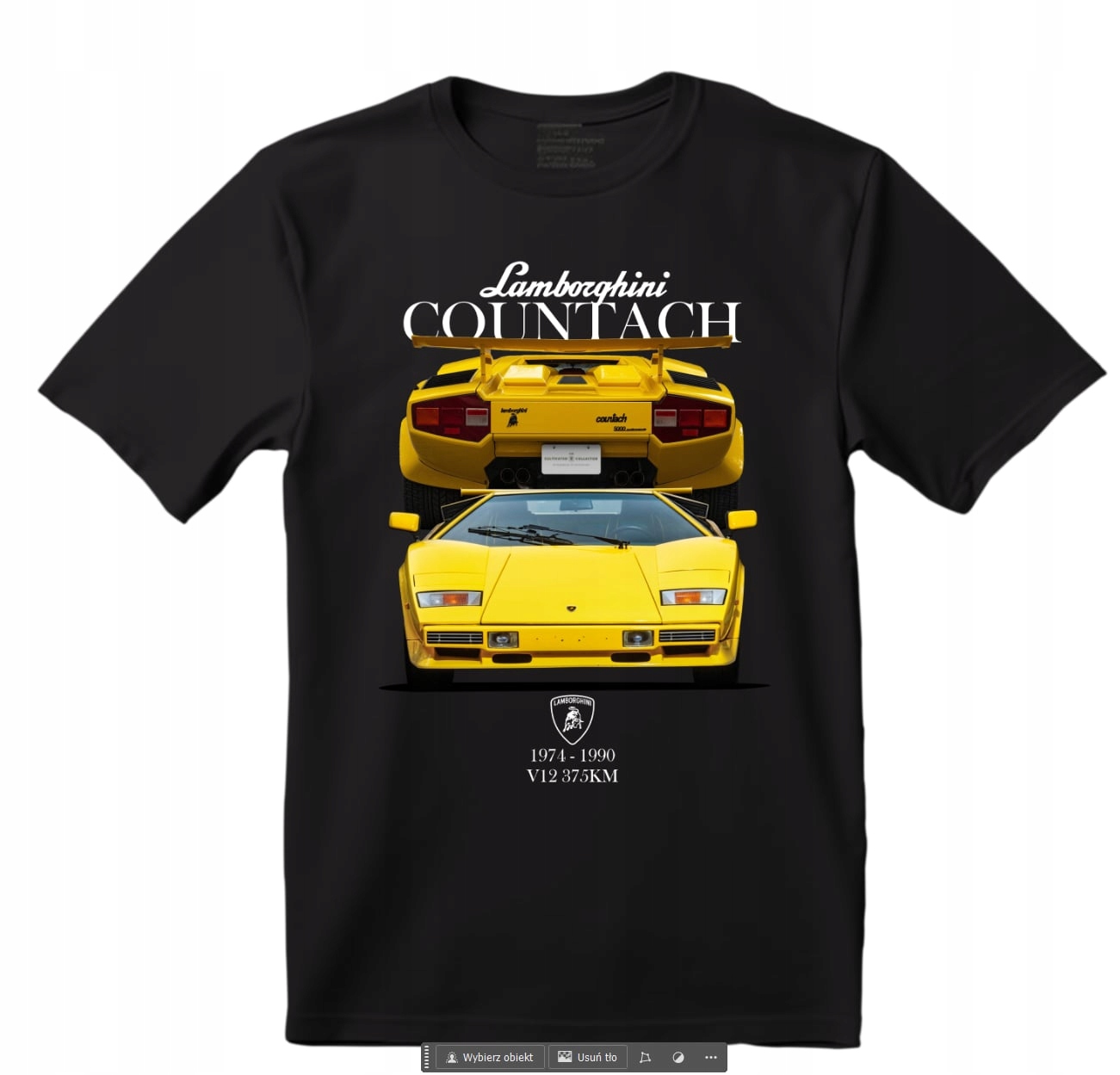 T-shirt koszulka Lamborghini Countach black rozm M