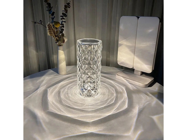 DOTYKOWA LAMPA LED KRYSZTAŁOWA DIAMENTOWA RÓŻA RGB Kolor biały