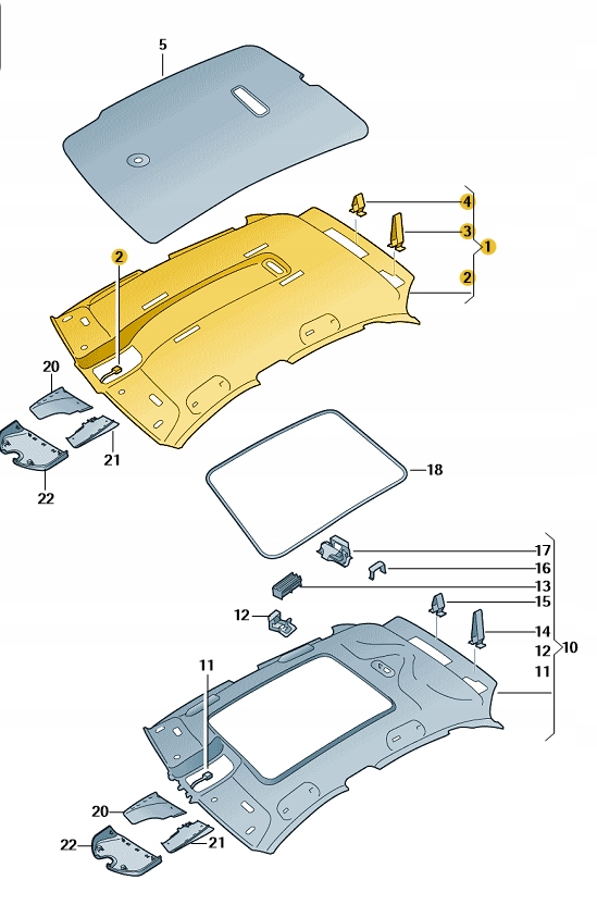 NOWA PODSUFITKA JASNA AUDI Q3 8U 11-18 8U0867505