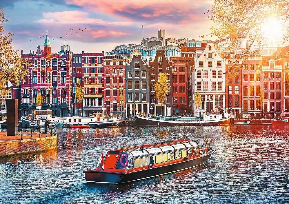 

Puzzle 500 El Miasto Amsterdam Holandia Łódki Domy
