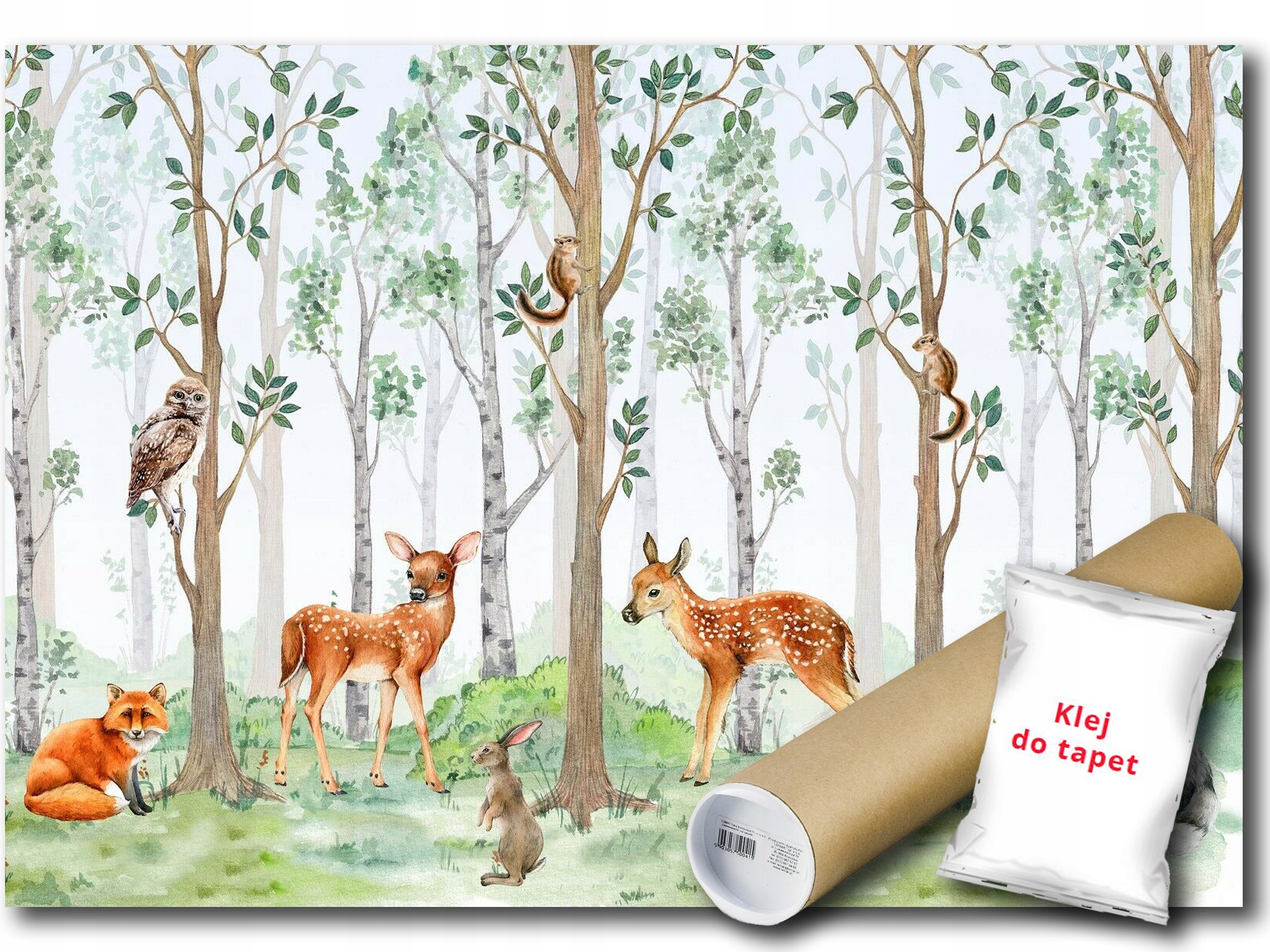 Fototapeta Flizelina Les Zvířata Stromy Akvarel 150x105 lepidlo bonus