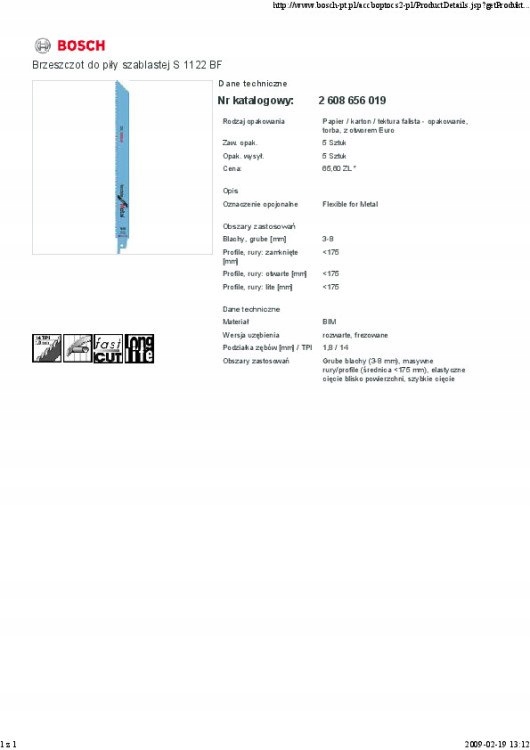 BRZESZCZOT DO PIŁY SZABLASTEJ S1122BF 5SZT.