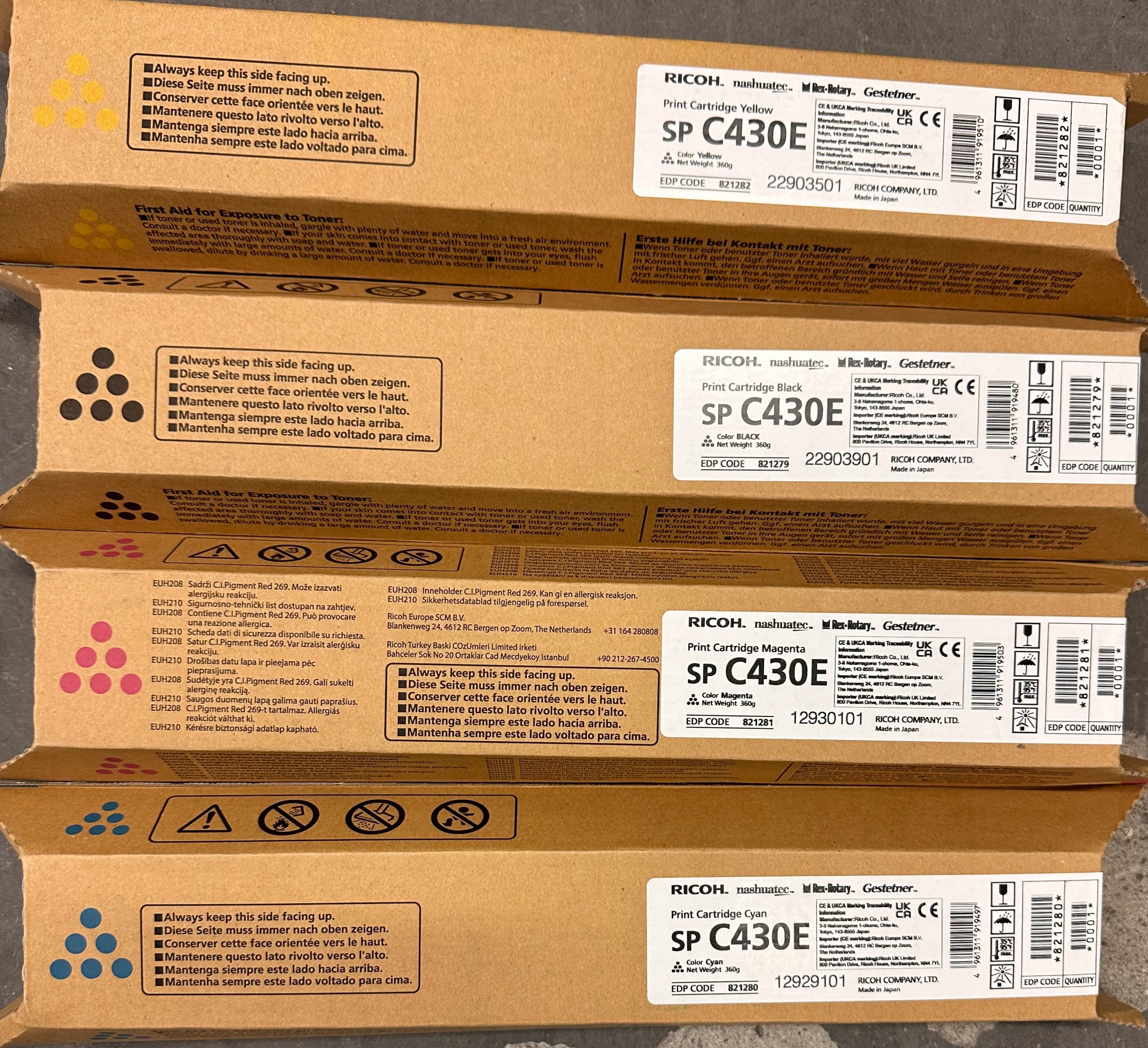Toner Ricoh Sp C430/C431 Originál 821075, 821095 Yellow