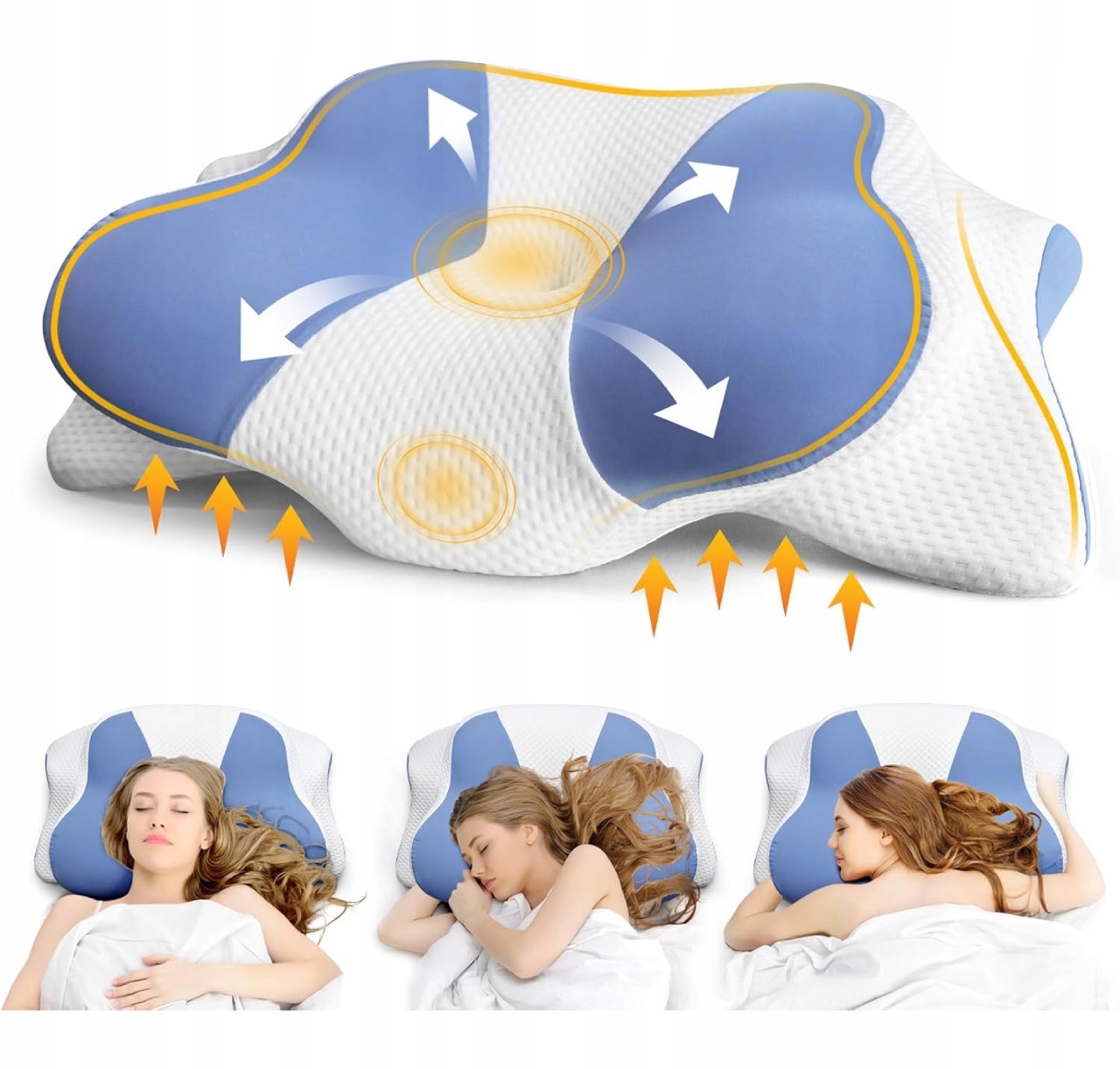 Poduszka Ortopedyczna Memory Foam Ergonomiczna Do Spania Na Ból Karku Szyi