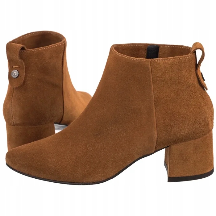 Dámské boty Kotníkové Boty na podpatku Nessi Rude Velur 20781 W3