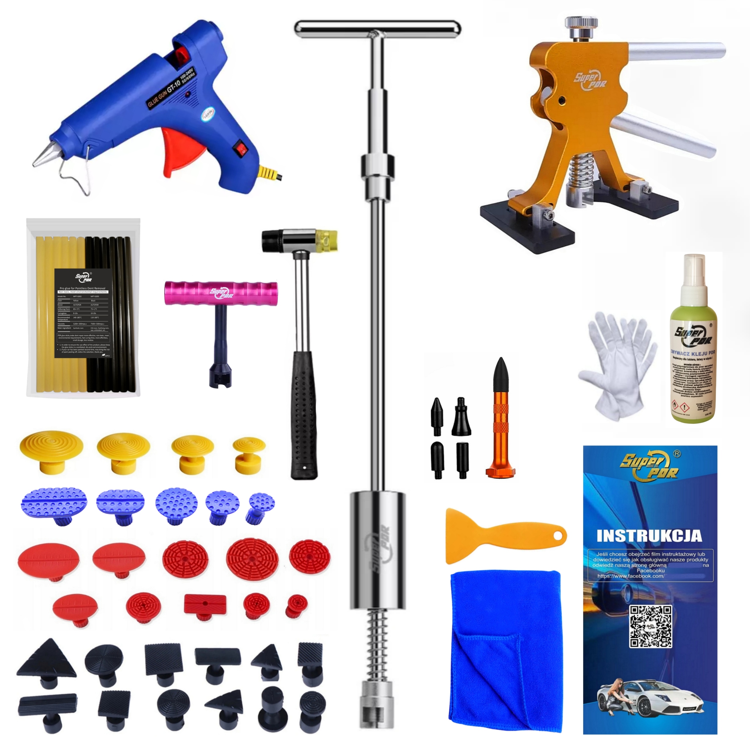 ZESTAW PDR do usuwania wgnieceń wgniotek karoserii