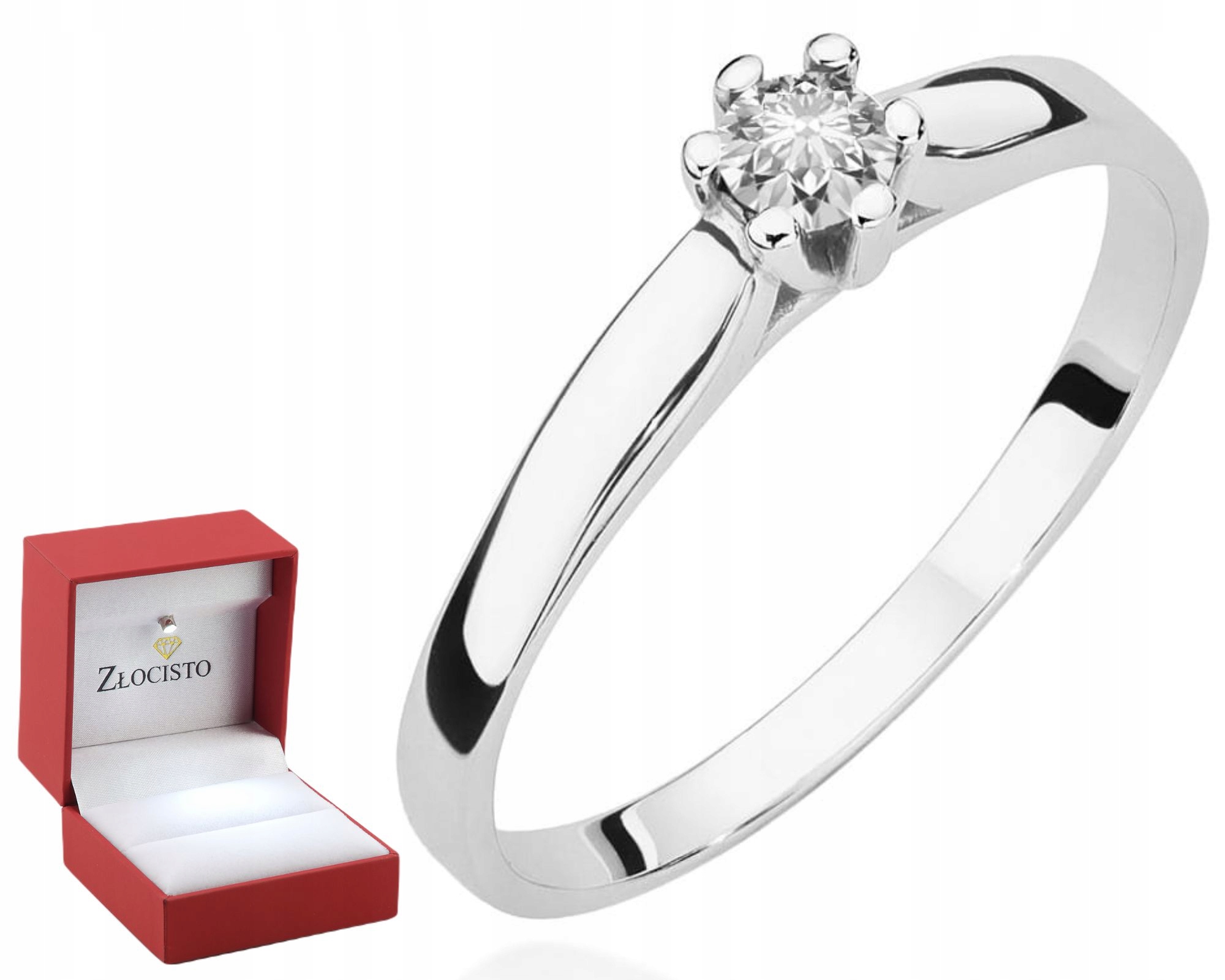 Prstýnek Diamant Bílé Zlato Gravírování Bonus 585 Dárek