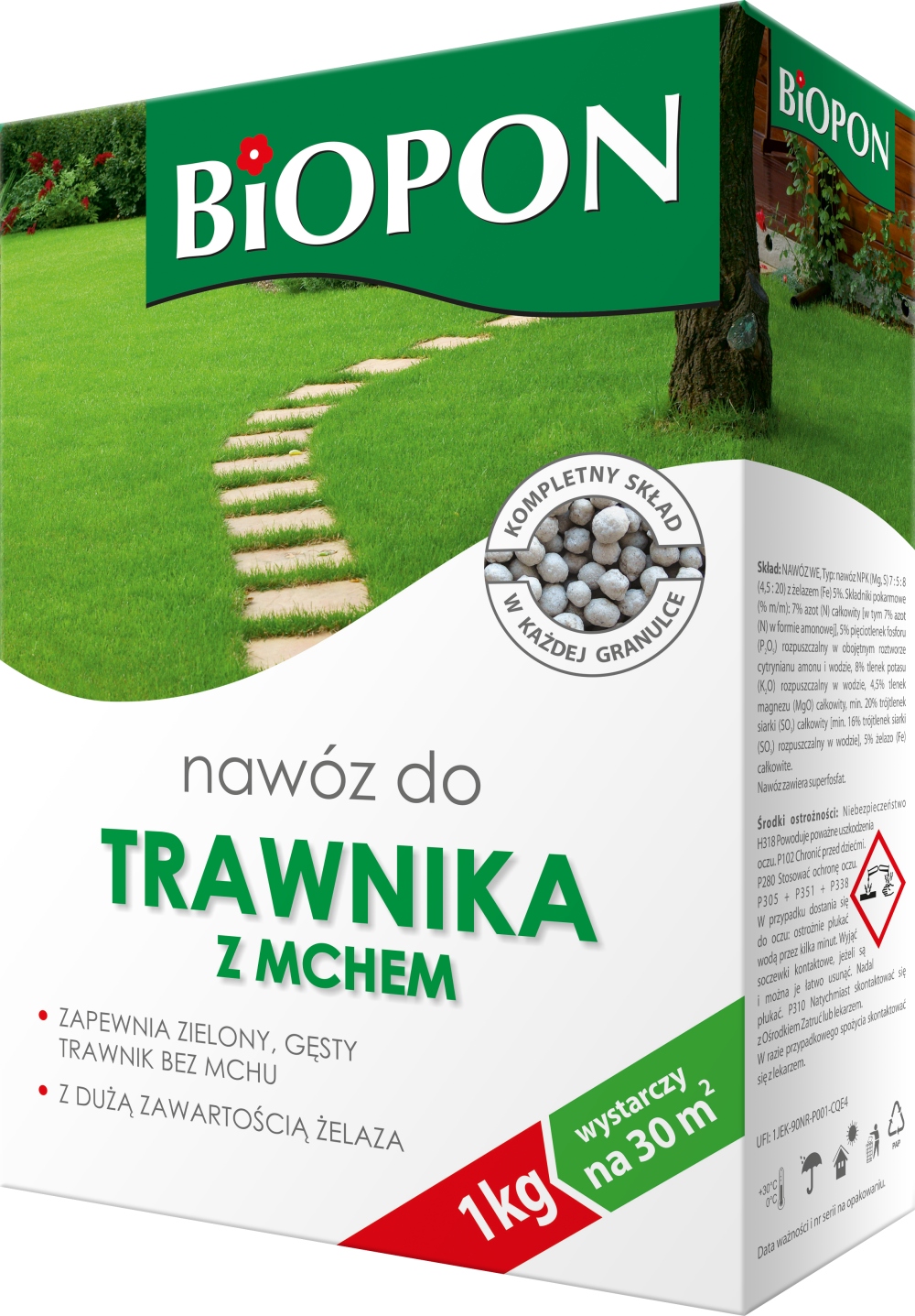 

Biopon Nawóz Do Trawnika Z Mchem 1KG Granulat