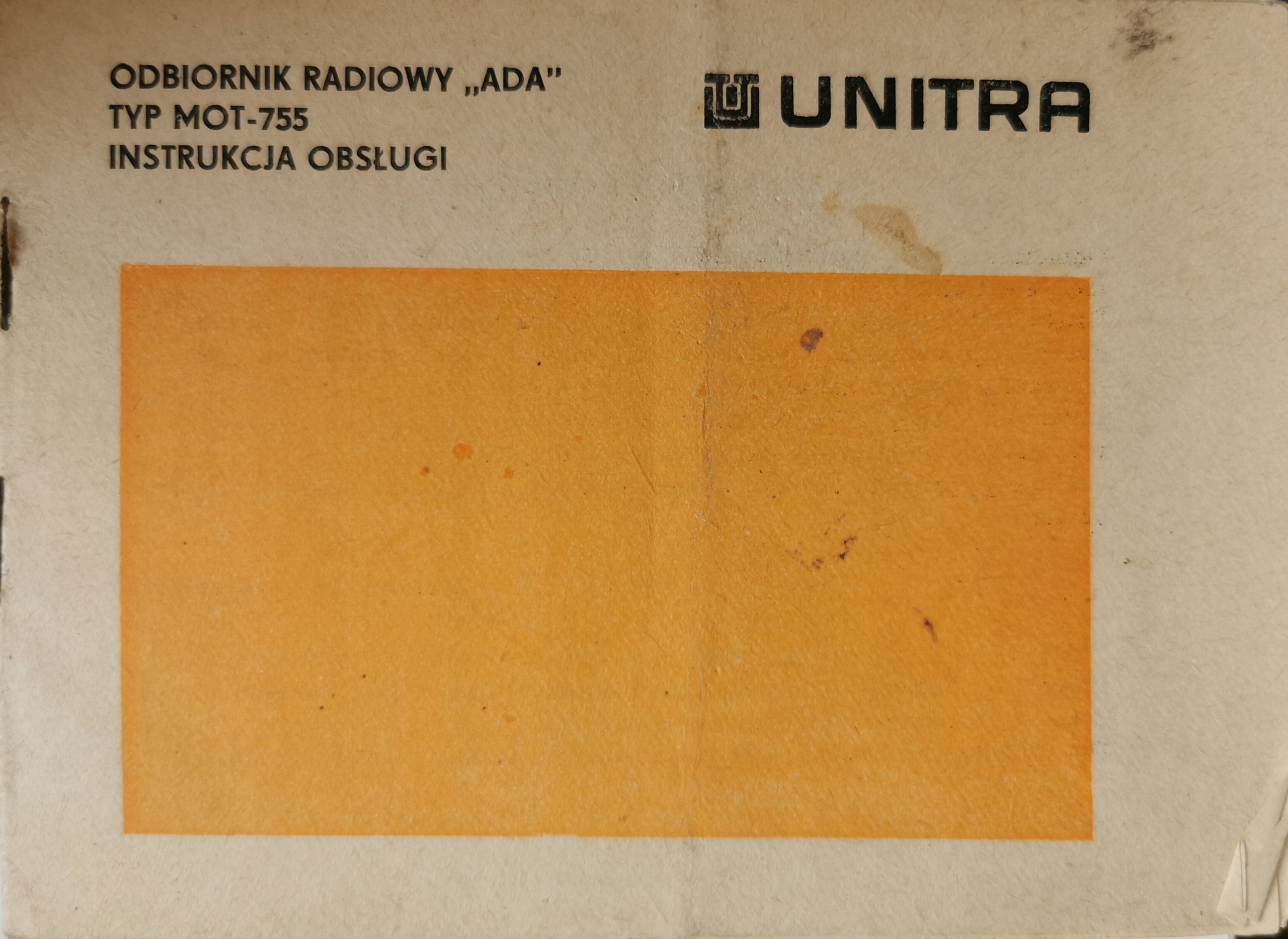 UNITRA Instrukcja obsługi Odbiornik radiowy ADA