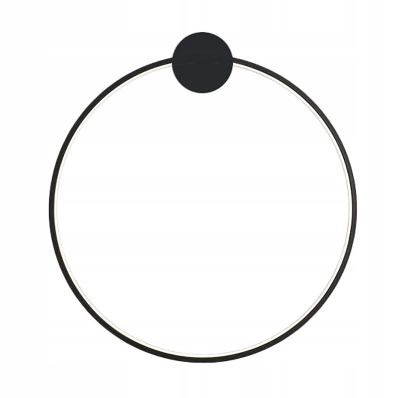 Lampa Ścienna Kinkiet Led Ring Koło 50CM Black Czarny Do Salonu