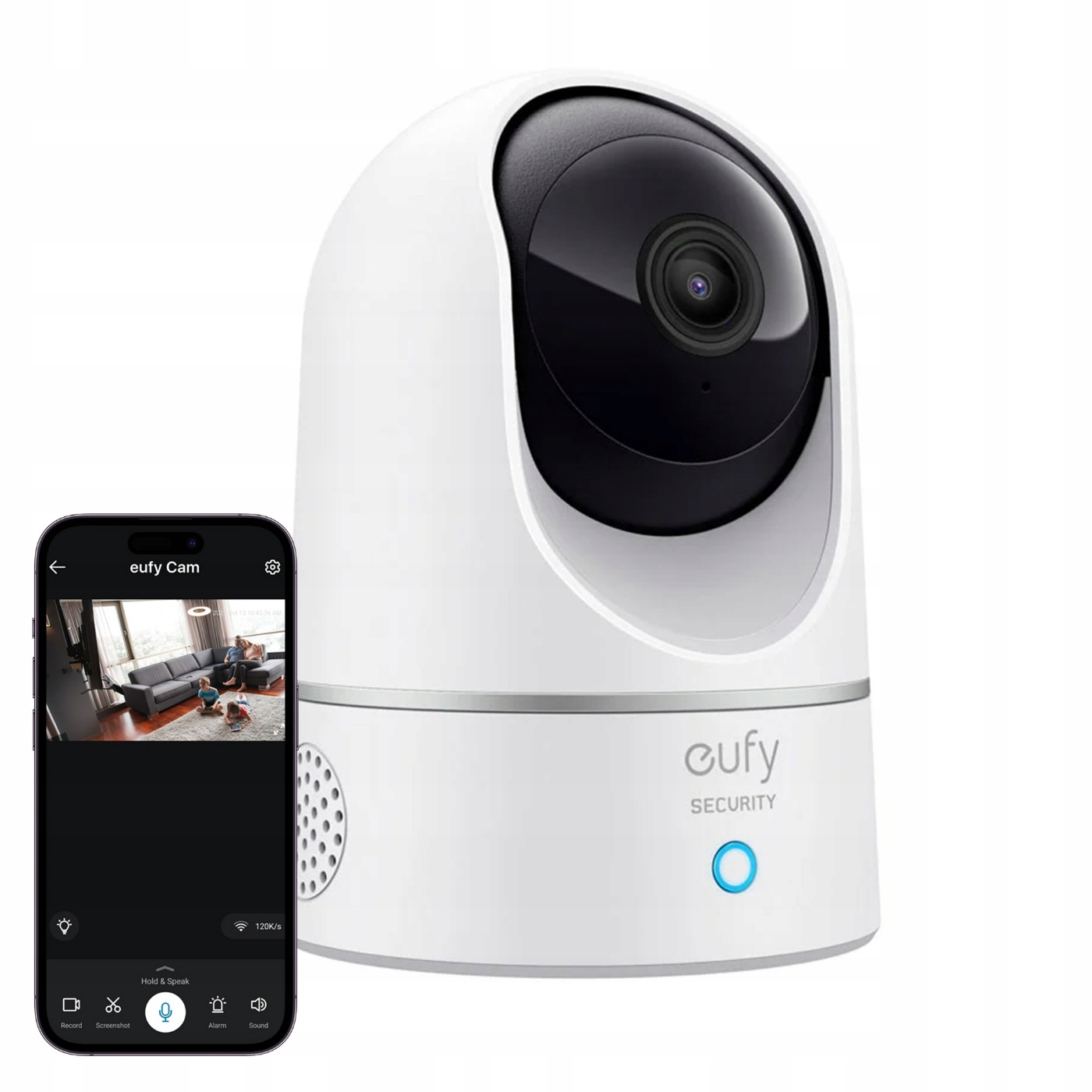 Vnútorná kamera Eufy Indoor Cam 2K Led Ir Wi-Fi otočná 360 biela