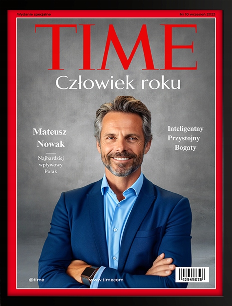 Dárek k narozeninám Time obálka časopisu Vaše fotografie v rámečku 40x30 cm