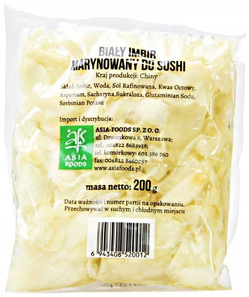 

Imbir marynowany naturalny 200g