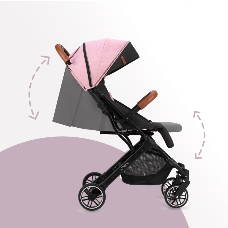 WÓZEK SPACEROWY SPACERÓWKA - MoMi ESTELLE RÓŻOWY - MAŁY LEKKI WALIZKA Model Estelle