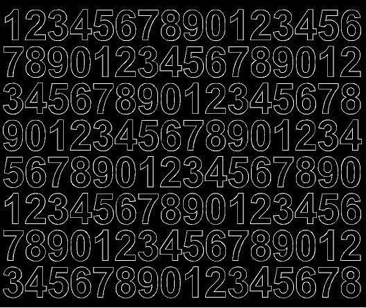 NAKLEJKA CYFRY SAMOPRZYLEPNE 2 cm NAKLEJKI Z FOLII CZARNY MATOWY