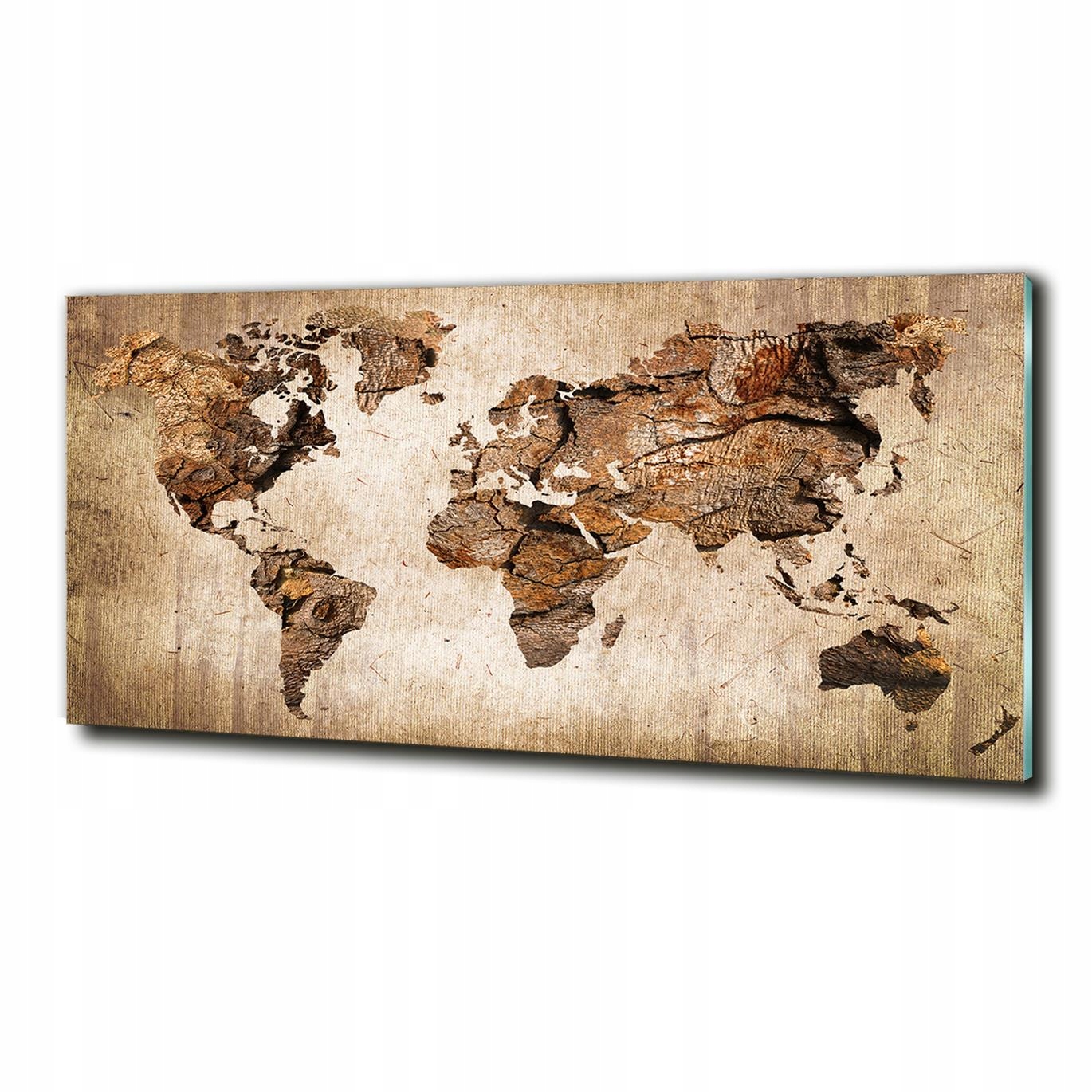 Skleněný obraz do obývacího pokoje velký Mapa světa dřevo