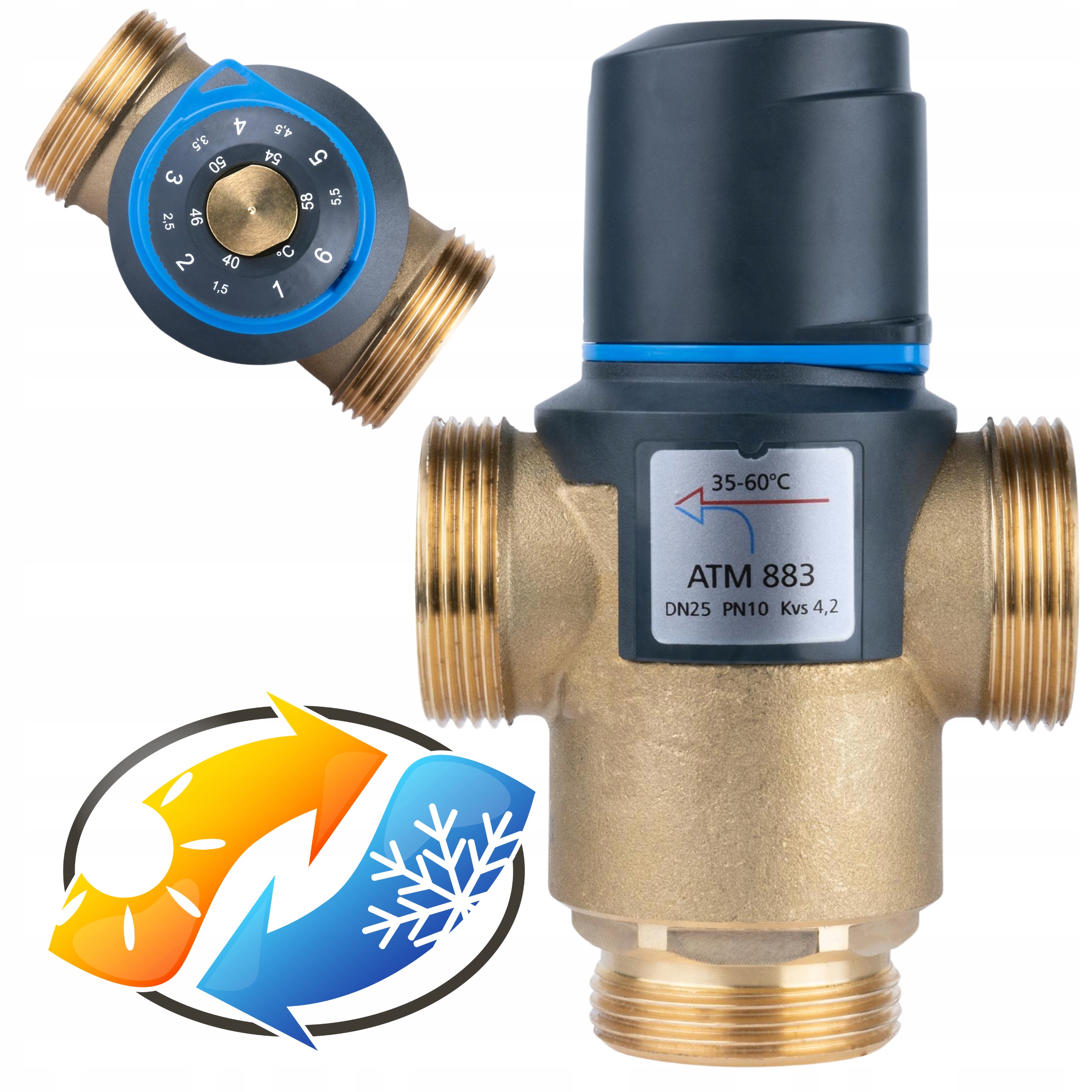 Afriso Zawór grzybkowy 1 1/4" cala Atm 883 termostatyczny mieszający