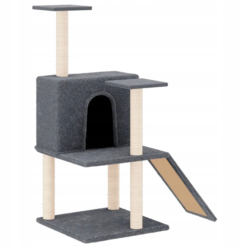 Levně vidaXL Škrabadlo pro kočky, se sisalovými sloupky, tmavě šedé, 109 cm