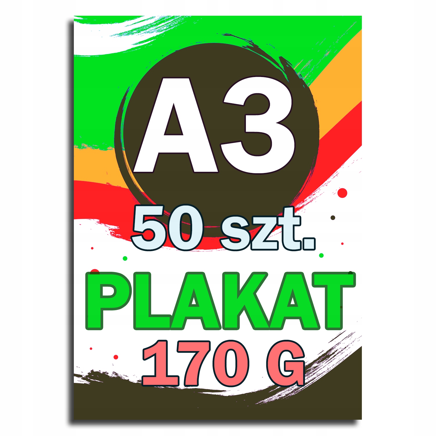 

Druk Plakat A3 50 szt. Papier Kreda 170g