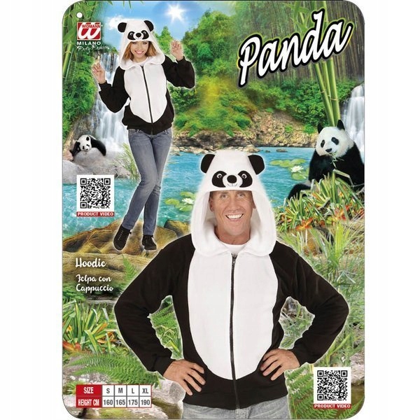 STRÓJ BLUZA PANDY PANDA Z KAPTUREM ZWIERZĘTA S/M Rozmiar S/M