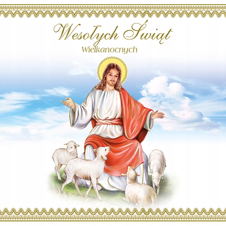 KARNET KARTKA ŚWIĄTECZNA KWADRAT WIELKANOC 6 SZT. Szerokość produktu 15 cm