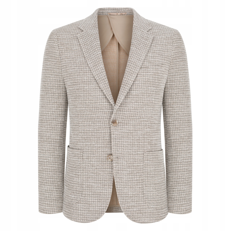 Béžová sako ve vzoru pepitky s bavlnou Pako Lorente vel