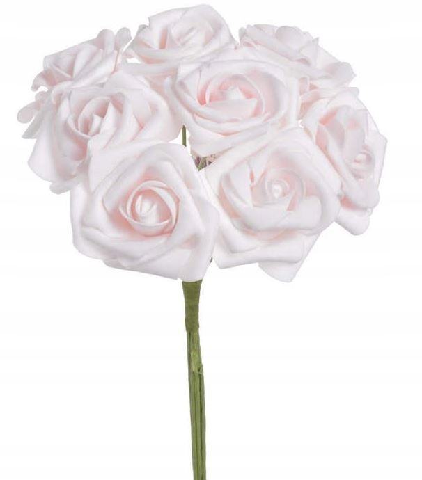 

Bukiet Róż kwiaty piankowe Róża j.róż 8 sztuk 24cm