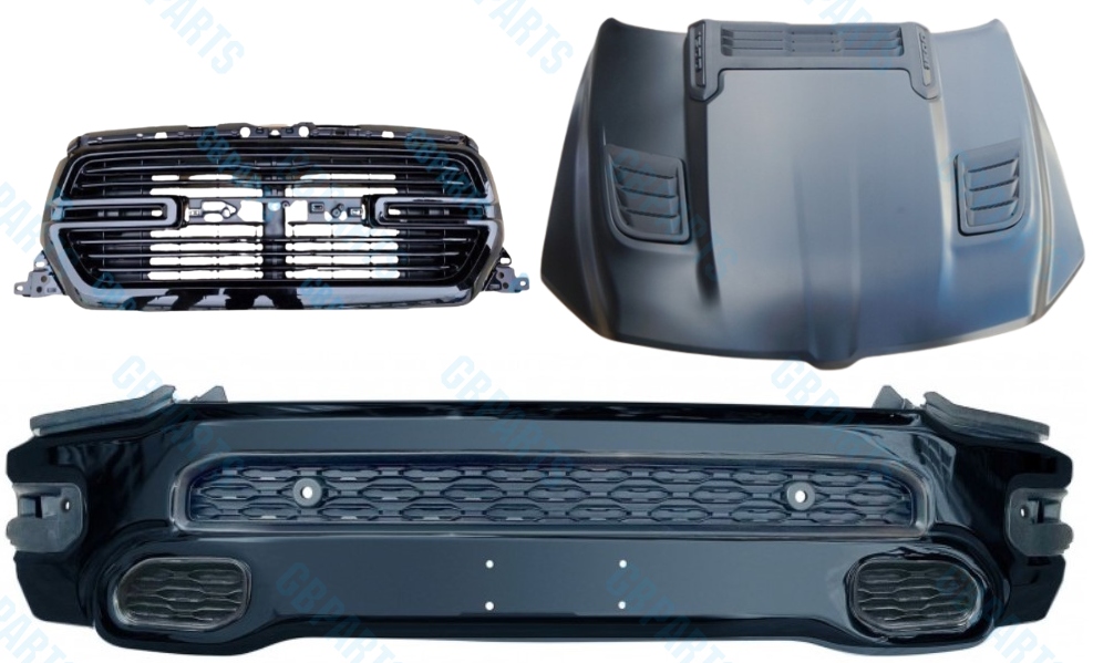Kompletní Nárazník Grilovací Maska Dodge Ram 1500 2019- Dt Černý