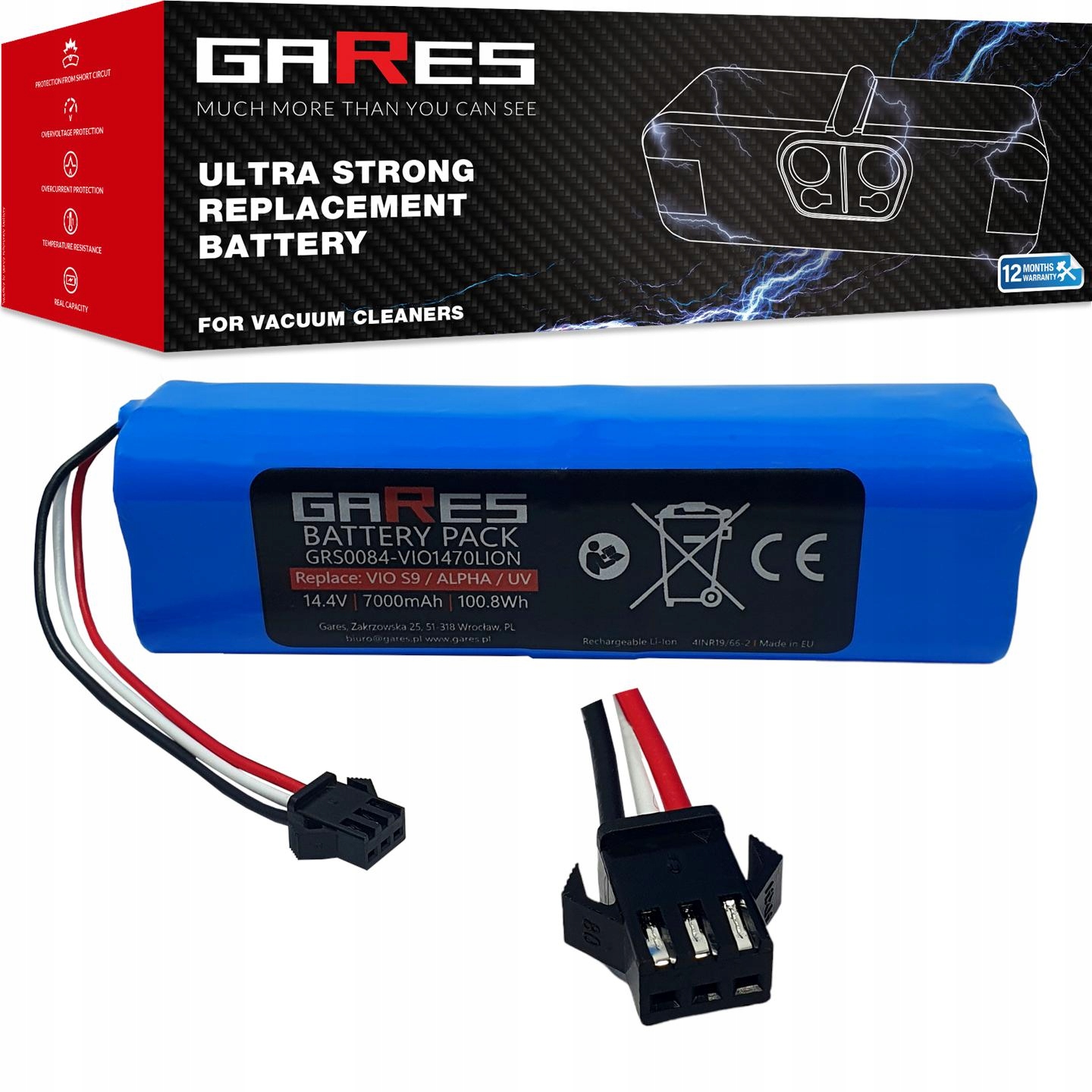 Akumulátor Gares pro Viomi S9, Alpha, Uv 14,4V 7,0Ah