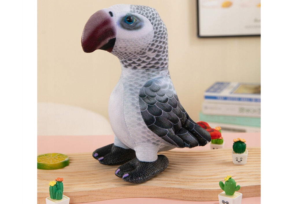 Maskotka Pluszowa Papuga Szara 20 cm Marka LEANToys
