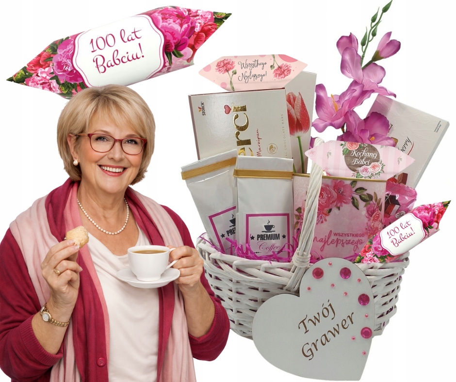 Levně dárková sada Dárek ke Dni babiček Čaj Káva Bonboniéra Velký