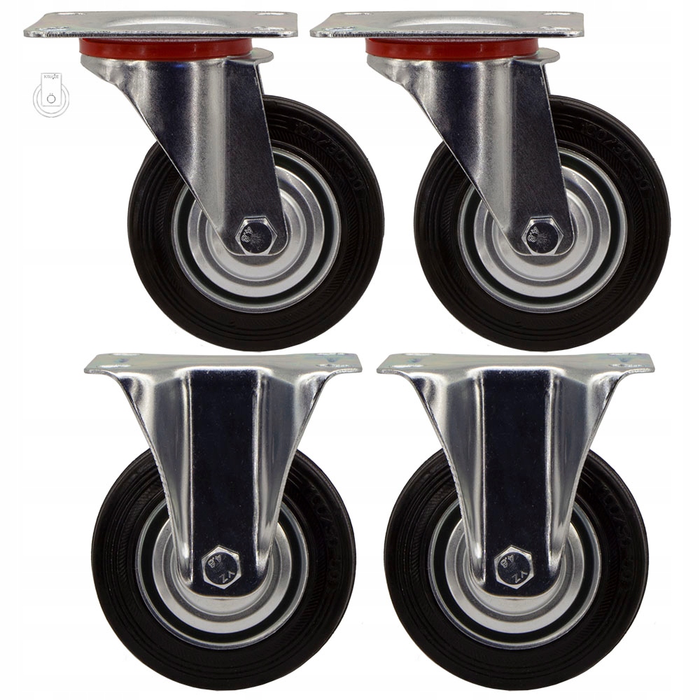 

Komplet 4 Szt. Kół fi 100 wózek regał 13STGU100