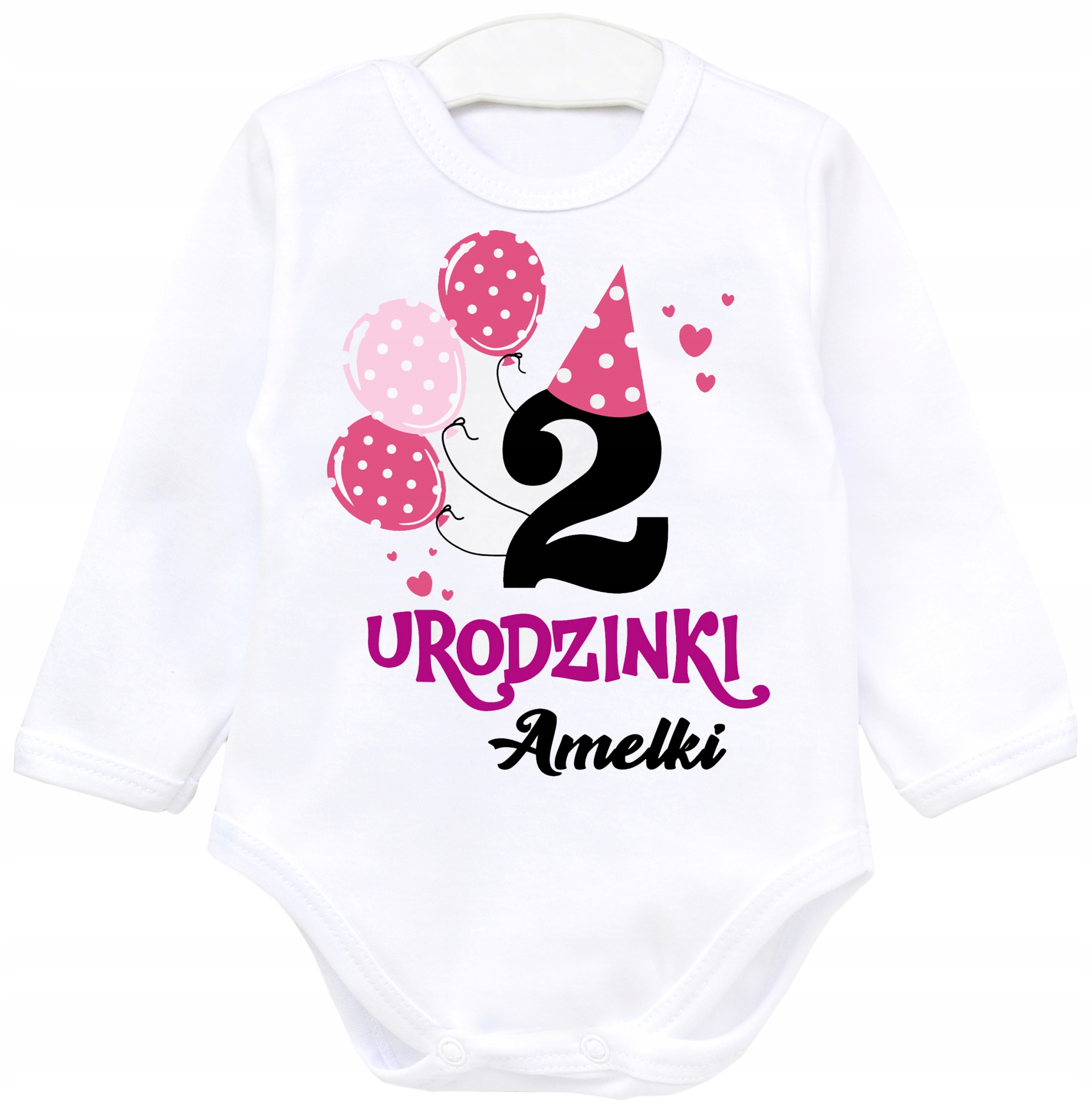 

Body dł rękaw Urodziny 2 latka balony Imię r. 98