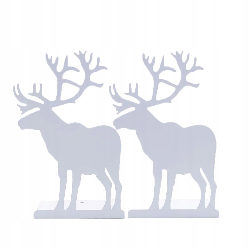 2 sztuki Cartoon Elk Pattern Bookends Stand White