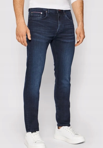 Tommy Hilfiger Modré Hladké Džíny 33/32 6EA