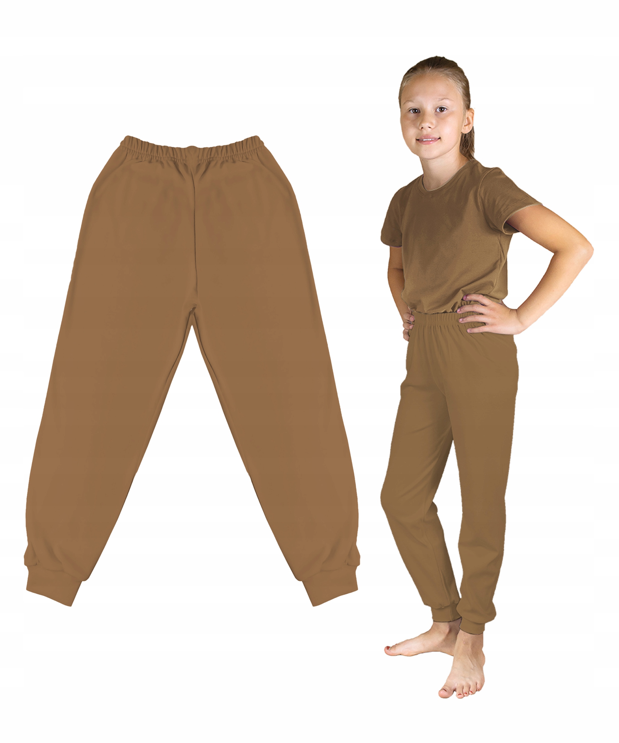 

Spodnie Dziecięce Gładkie Bawełna Sport Dres 140CM