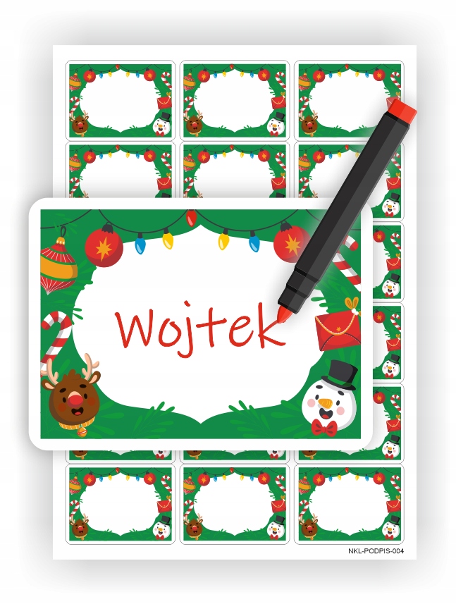 

Naklejki Świąteczne Na Prezenty Miejsce Na Imię
